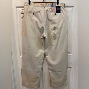 Chaps Pants Mens 36x30 Khaki Chino Flat Front Cotton Casual Classic Fit Dress